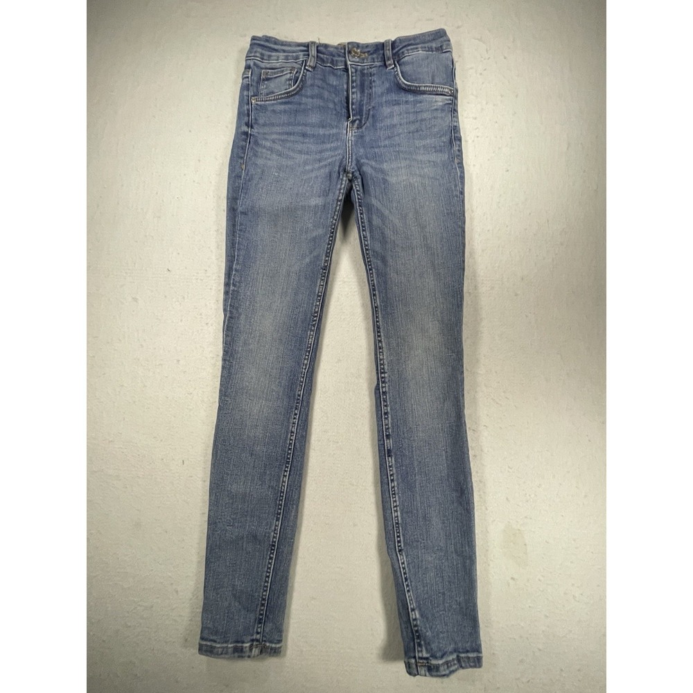 Zara Mid Rise Bootcut Jeans Women Sz 4 Blue Stretch Denim 26X26